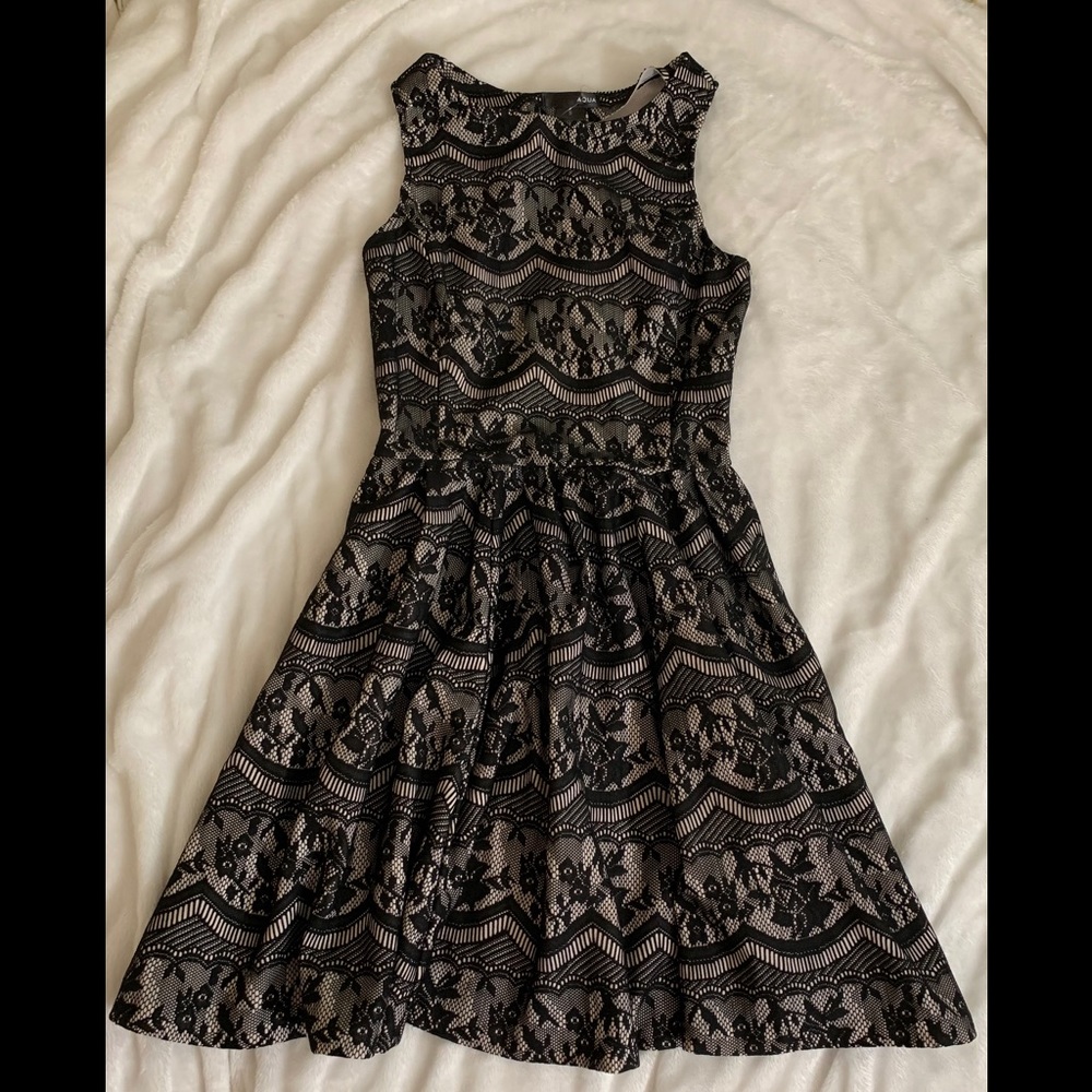 Black Lace Embroidered Peach Women Dress